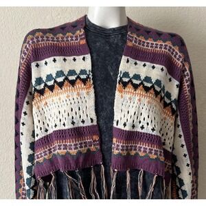 Knit Mix Raccolta Carta Women's Western Shawl Wrap‎ Sweater Size Small NWT